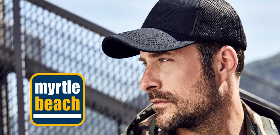 Mann mit Basecap, Logo myrtle beach – Gesamtkollektion