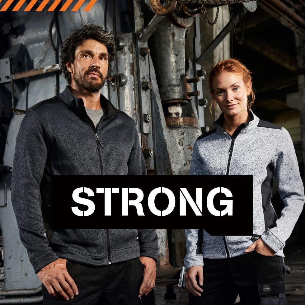 Strickfleecejacken der Kollektion Strong an Mann und Frau
